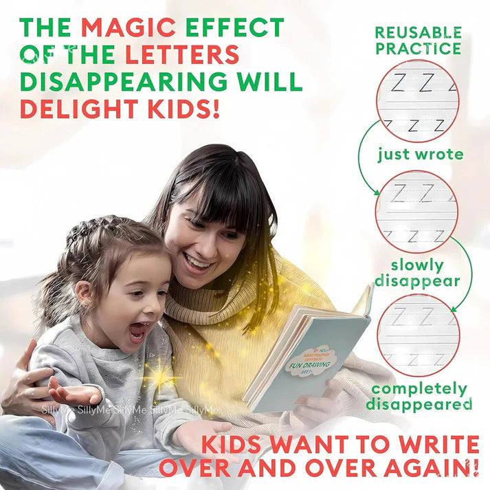 Sank Magic Practice Copybook (4 Books,1 Pen,1 Grip,10 Refill)